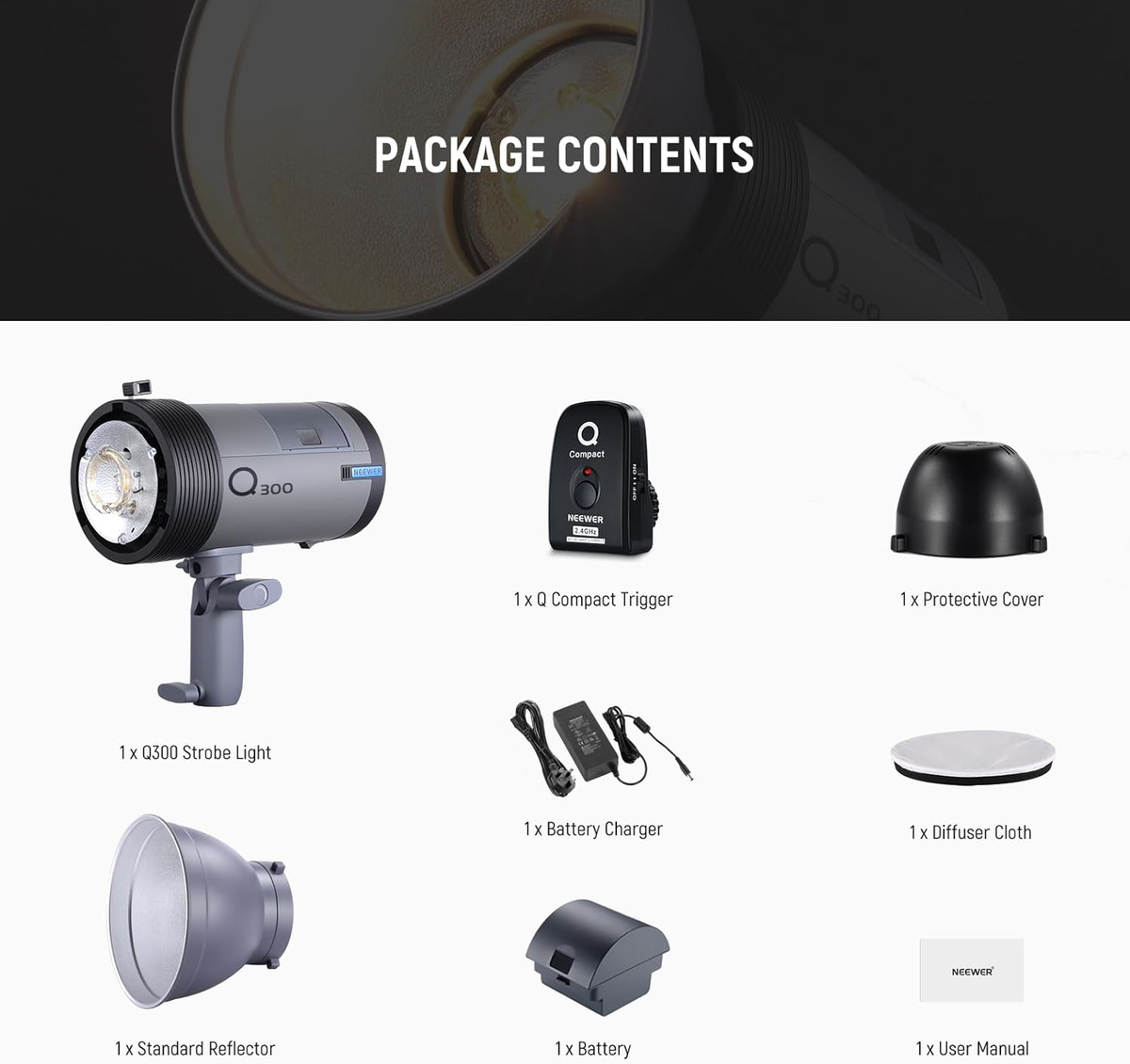 300w Neewer S300n Neewer 300W Studio Strobe Flash Lighting Kit With 2025