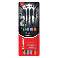 Colgate Slimsoft Charcoal Manual Toothbrush for Adults Buy 2, Get 2 Free