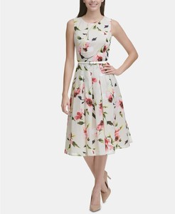 floral fit and flare midi dress