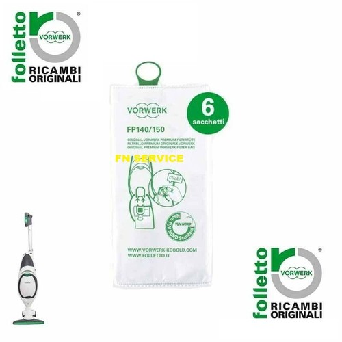 6 SACCHETTI VORWERK FOLLETTO VK 140-150 ORIGINALI VK 140 VK 150 | eBay