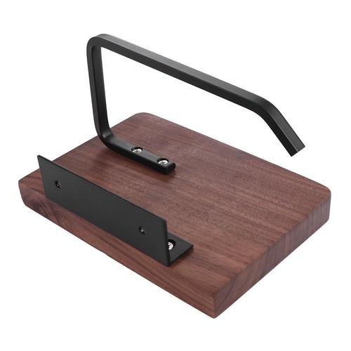 Natural Walnut Wooden Toilet Tissue Roll Holders Towel Roll Shelf Bathroom - Picture 4 of 12