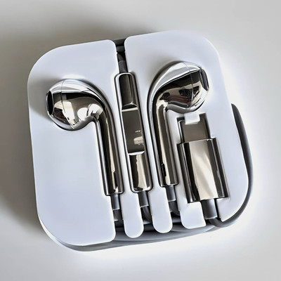 Chrome Earbuds Y2K - Kabelgebunden Neue Usb-C Kopfhörer für Iphone