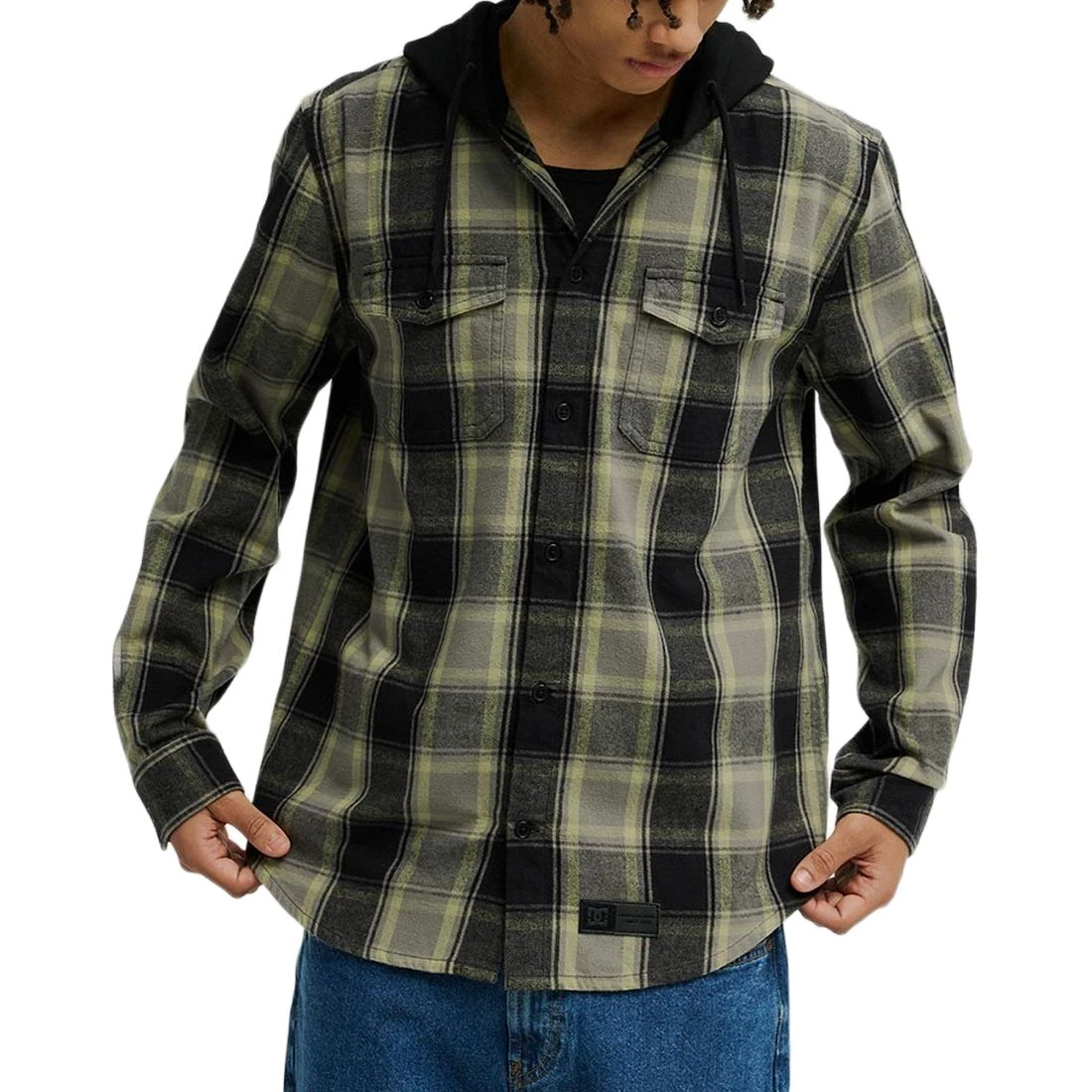 DC Ruckus Camiseta Polo De Manga Larga Con Botones Negro