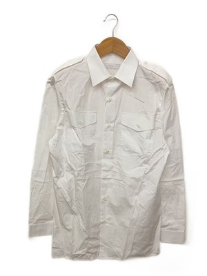 PRADA Long Sleeve Shirt, Size 38, Cotton, White, Solid Color, DNA01K S000 10IV