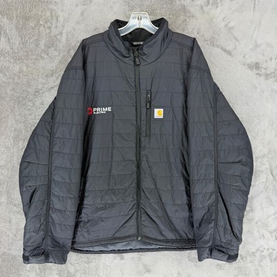 Carhartt Rain Defender Insulated Jacket Mens 3XL Black Relaxed Fit OJ2208-M Logo