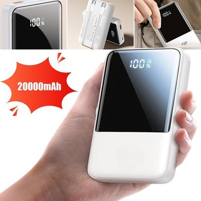 20000mAh Power Bank Mobile Powerbank Externer Akku 22,5W Mit Integriertem Kabel
