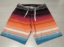MENS PACIFIC SURF BY EXIST NEON MULTICOLOR SWIM BOARD SHORTS SIZE M