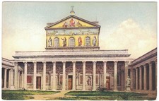 Postcard Papal Basilica of St. Paul Outside the Walls  Rome Italy Vintage