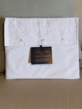 NWT Ralph Lauren Organic Cotton Percale Palmer White Full Flat Sheet MSRP 150