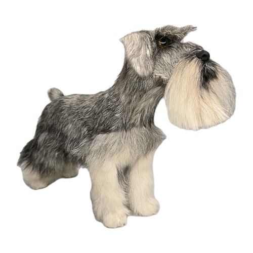 Vintage Realistic Schnauzer Dog Figurine Replica - Lifelike Furry Companion - Picture 10 of 18