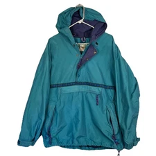 Vintage Eastern Mountain Sports Jacket Men’s Large Green Aztec Tyveck Kangaroo