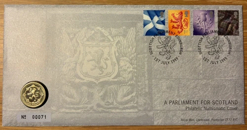 GB -  PNC COIN COVER 1999 A SCOTTISH PARLIAMENT FOR SCOTLAND, £1 COIN .
