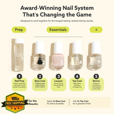 Dazzle Dry Mini Kit 4 Step System At First Blush 5 Piece