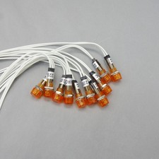 5Pcs 220V 10mm orange Mini neon  Pilot Lights CYLINDRICAL Cap with wire