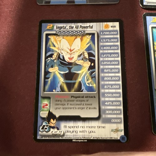 Vegeta Limited 1-3 + HT Cell Saga DBZ CCG Set di carte personalità Dragon Ball Z - Foto 4 di 10