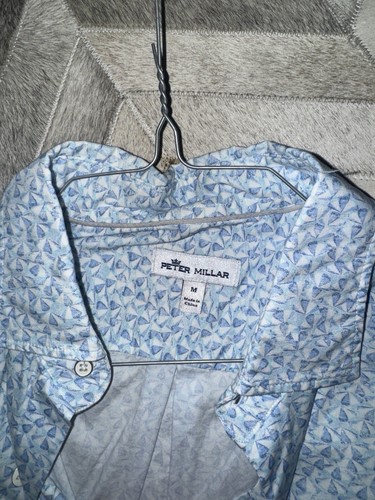 Peter Millar Short Sleeve Button Down Tiburon Ritz Carlton Naples Size M - Picture 3 of 5