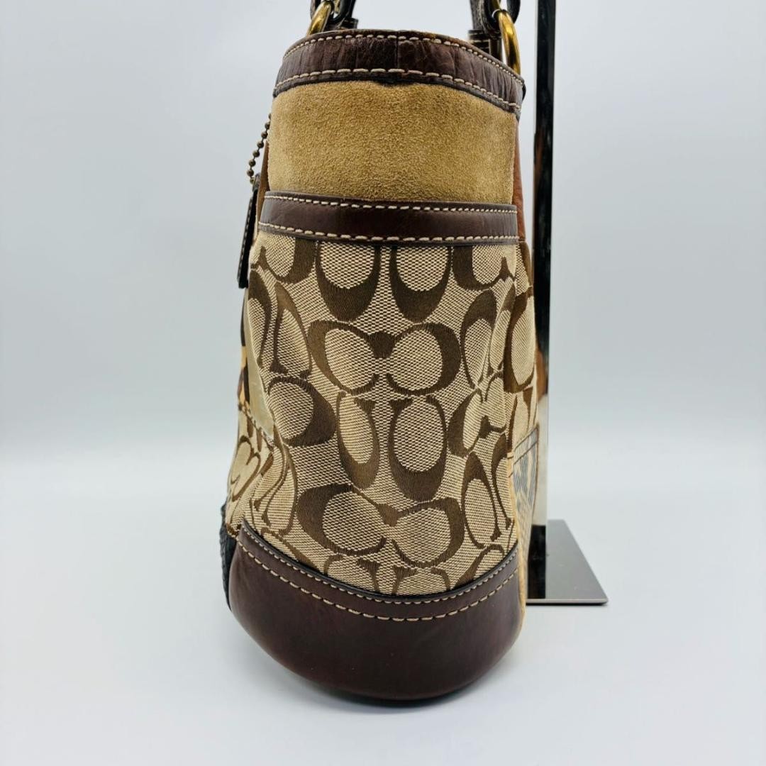 Coach Patchwork Leopard Print Shoulder - image 4