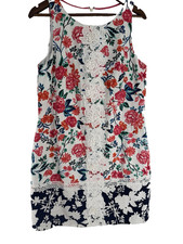 Eliza J Floral Embroidered Lace Details Sheath Dress M Sleeveless Easter Spring