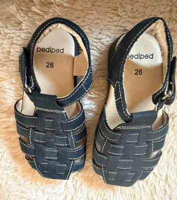 Pediped Toddler Boys Fisherman Sandals Navy Blue Size 26 (9-9.5) NWOB