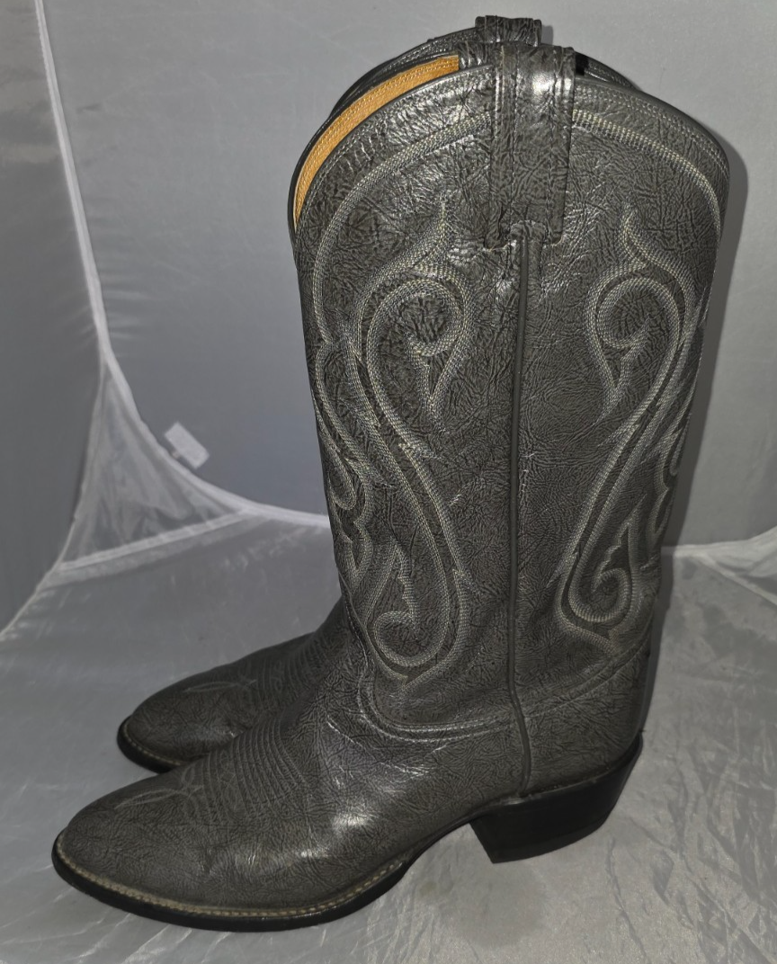 Vintage Tony Lama 8954 Kangaroo Gray Cowboy Boots Mens US  display picture 1