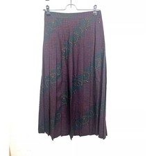 Vintage Talbots Sz 4 Multicolor Print Wool A-Line Pleated Skirt