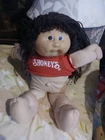 vintage cabbage patch doll brown hair girl used