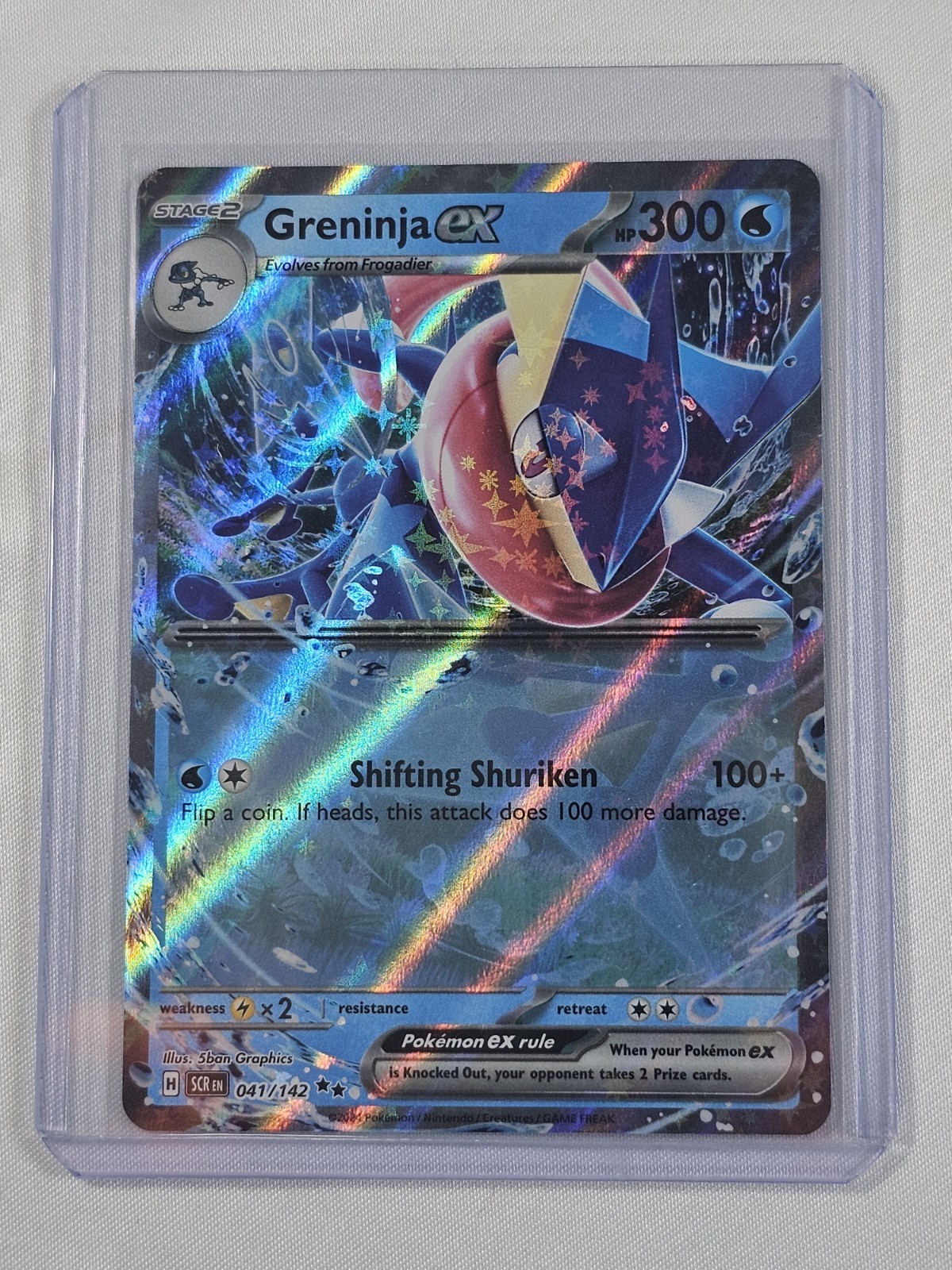 041 142 pokemon card 041/142 Greninja Ex Greninja ex (Stellar Crown Stamped)
