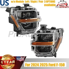For 2024 2025 Ford F-150 LED Headlight Reflector w/o Module Left / Right / Pair