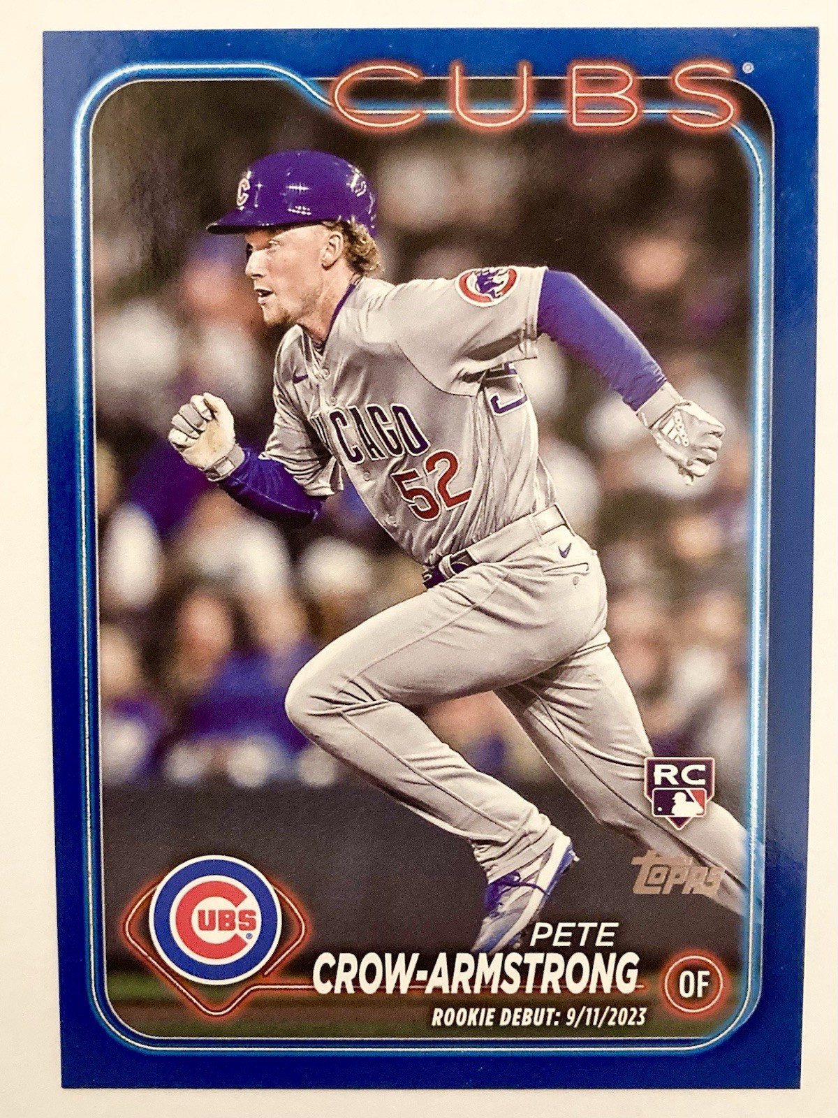 2024 Topps Update #US91 PETE CROW-ARMSTRONG Royal Blue Rookie Debut RC Cubs SP