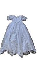 Niubao Baby Christening Dress Outfit Gown and Bonnet Newborn 27  long, NWT
