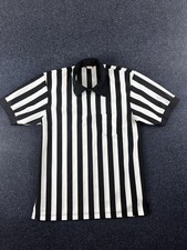 Vintage Southern Athletic Referee Shirt Mens Large Black White Stripe Made USA