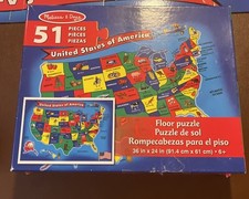 Melissa  Doug 51 Piece USA Map Floor Puzzle