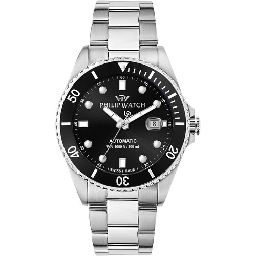 Philip Watch Caribe Automatic 42mm Men's Watch R8223216009 Steel Black Diver - Picture 1 of 2