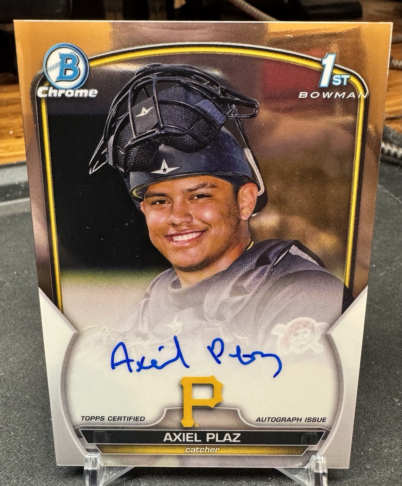 Axiel Plaz 2023 Bowman Chrome 1st Prospect Auto #CPA-APL Pittsburgh Pirates
