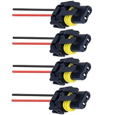 4-Pack 9005 9006 HB3 HB4 Adapter Wiring Harness Sockets Wire Connector Female