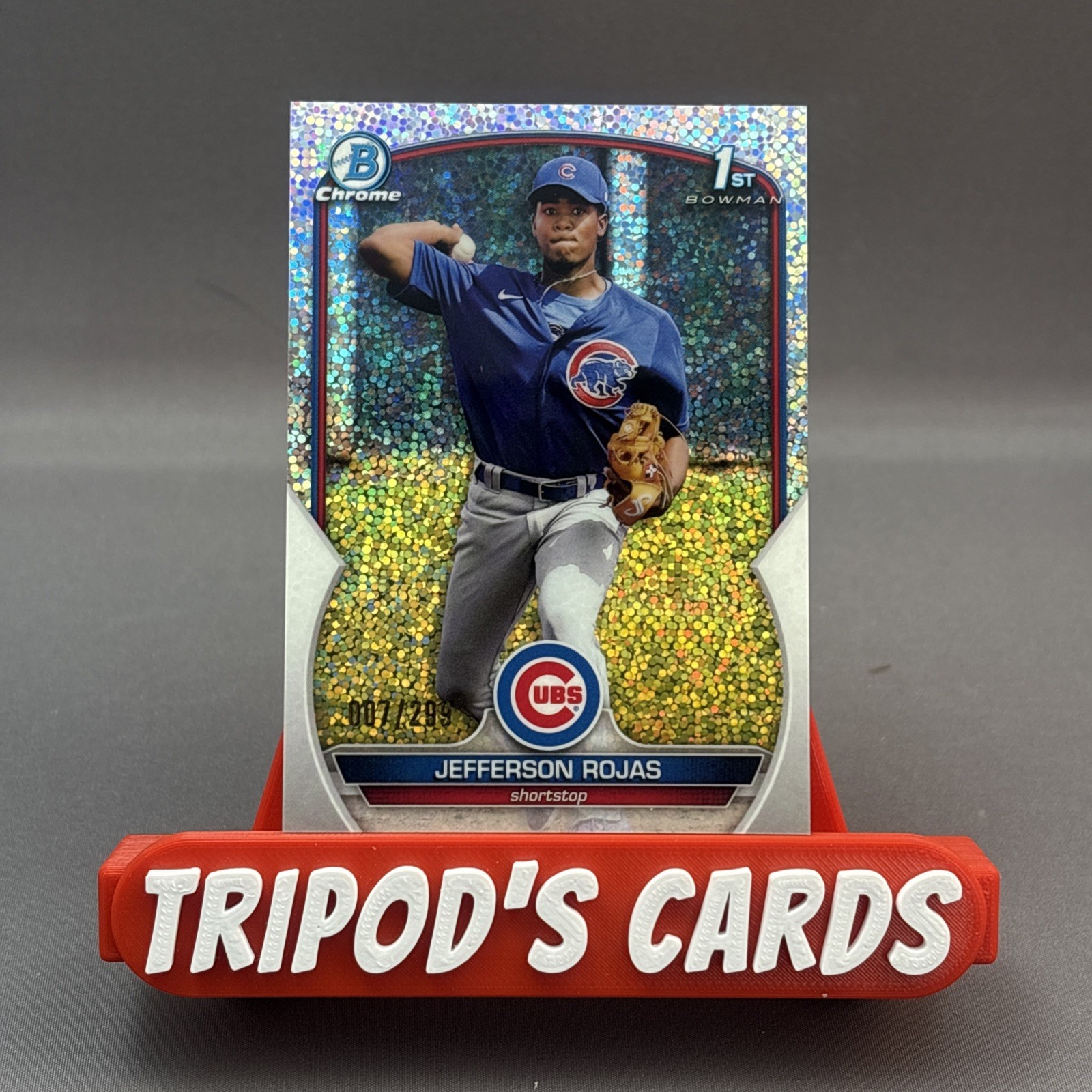 2023 Bowman Chrome 1st Jefferson Rojas #BCP-70 Speckle Refractor #7/299 Chi Cubs