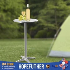 Round Cocktail Bar Table Metal Base Tall Bistro Pub Table Adjustable Height USA