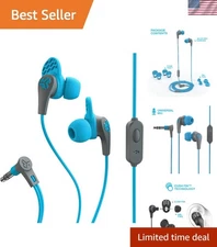 Ultra Lightweight JBuds Pro Earbuds with Cush Fins - Comfort & Control, Blue