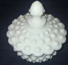 Vintage Fenton Hobnail White Milk Glass Candy Dish with Lid – 1960s