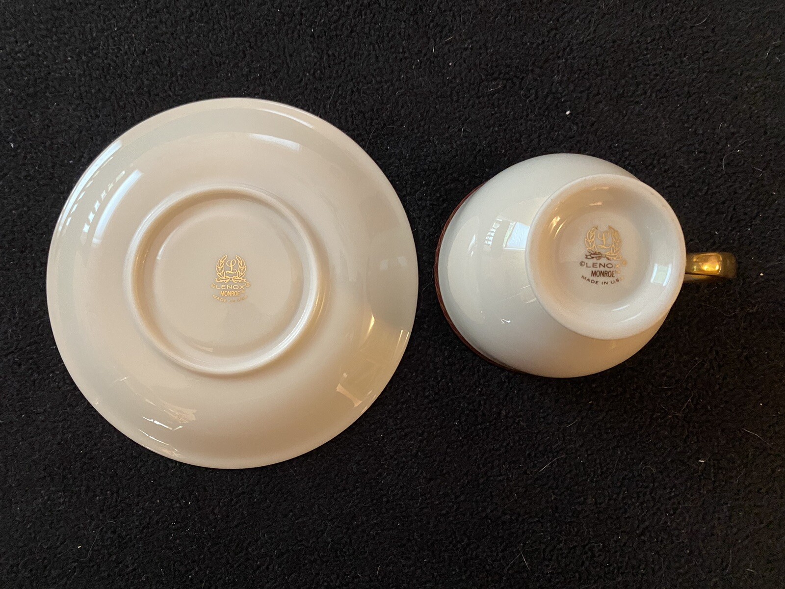 Lenox Monroe Presidential 5 Piece Place Setting(s) Maroon and Gold Border EUC