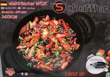 Scheffler EFP-005 Elektro Wok Brat Multi Pfanne Deckel Antihaft Ø 34cm 1500W ALU