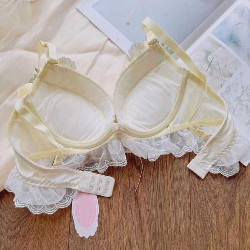 Принцесса девочек бюстгальтер наборы сладкое нижнее белье цветочный кружева трусики трусы милый - Изображение 3 из 4