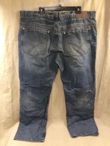 PARISH NATION 119972 Jeans 46 x 34 Blue Denim Distressed Faded Ripped Stone Wash - Picture 2 of 8