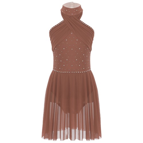 Kinder Mädchen Neckholder lyrisches Tanzkleid modern Trikot Tanzkleidung - Bild 19 von 66