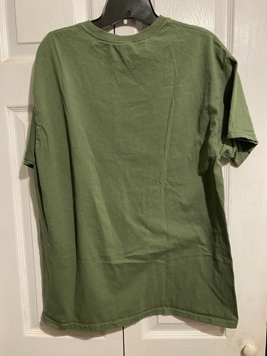Camisa top vintage 1980 cumpleaños verde ejército talla L envejecida a la perfección - Imagen 2 de 2