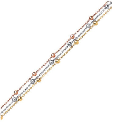 Bracelet En Argent Sterling 925 Et Plaqué Or Jaune - À Maillons Fantaisie - Neuf étiqueté