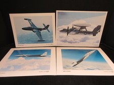 MILITARY AIRCRAFT color aircraft photographs on card stock/lot of 6