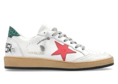 Golden Goose Ball Star Sneakers White Green Red Women NIB EU
