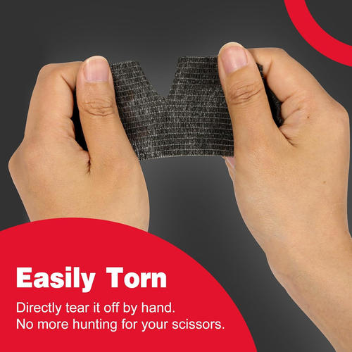 16 Pack Self Adhesive Bandage Wrap Black, 2" X 5 Yards Black Athletic Tape, Vet - Picture 6 of 12