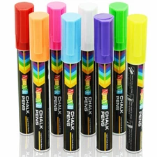 Chalk Marker Pens Liquid Chalk Pens For Glass Windows Car Tyres Metal 8 Colours